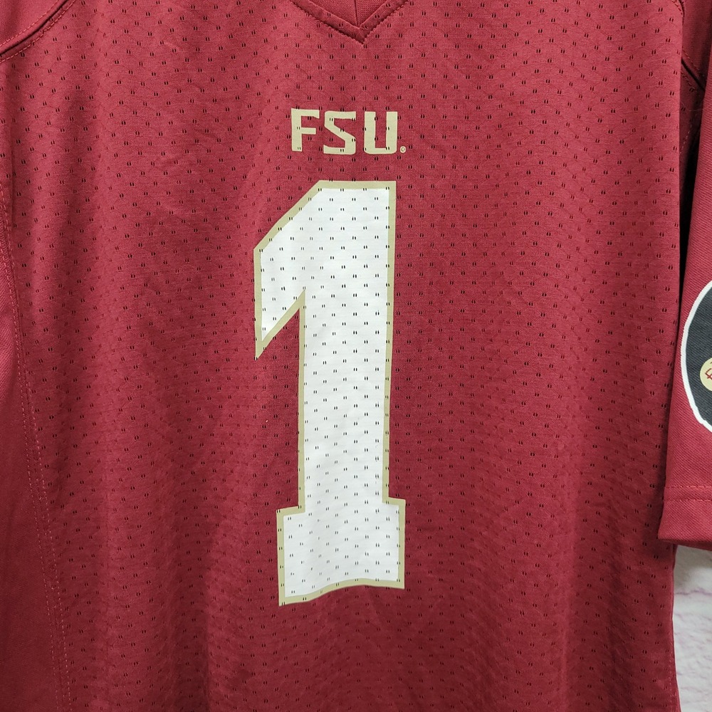 Knights Apparel FSU Seminoles Jersey Mens L Maroon Football #1 Streetwear Sporty - Picture 4 of 8
